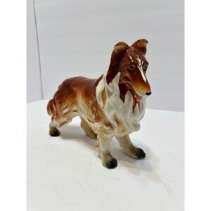 VTG Porcelain Collie Dog Figurine Made In Japan Decor Collectable Lassie
